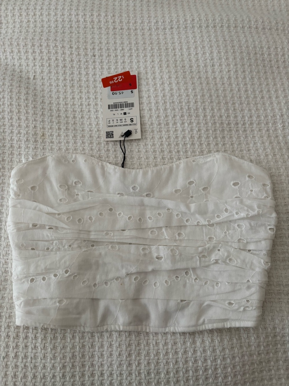 Zara Eyelet Embroidered Tube Top - Picture 3 of 8
